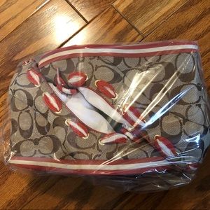 Coach Signature bow wedges sz 6 RARE